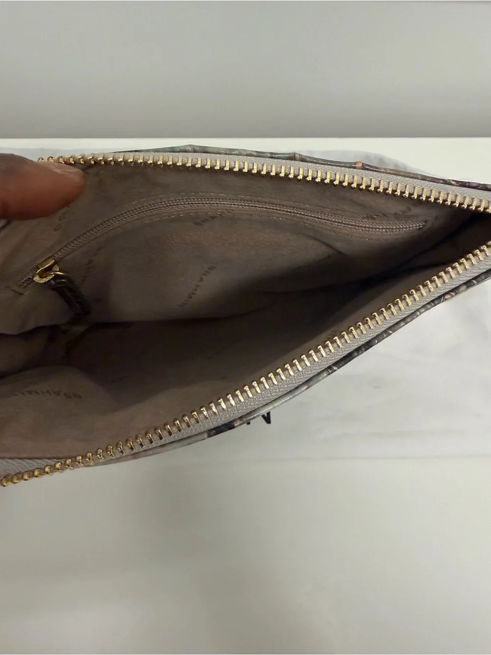 Brahmin‎ Multicolor Teal & Purple Croc-Embossed Leather Wristlet
